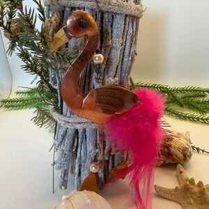 Elegant Pink and Copper Flamingo Hanger Decor 🦩🦩🦩